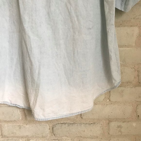 DE COLLECTION Oversized Denim Short Sleeve Shirt - Picture 11 of 12